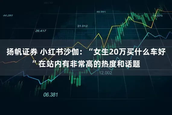 扬帆证券 小红书沙伽：“女生20万买什么车好”在站内有非常高的热度和话题